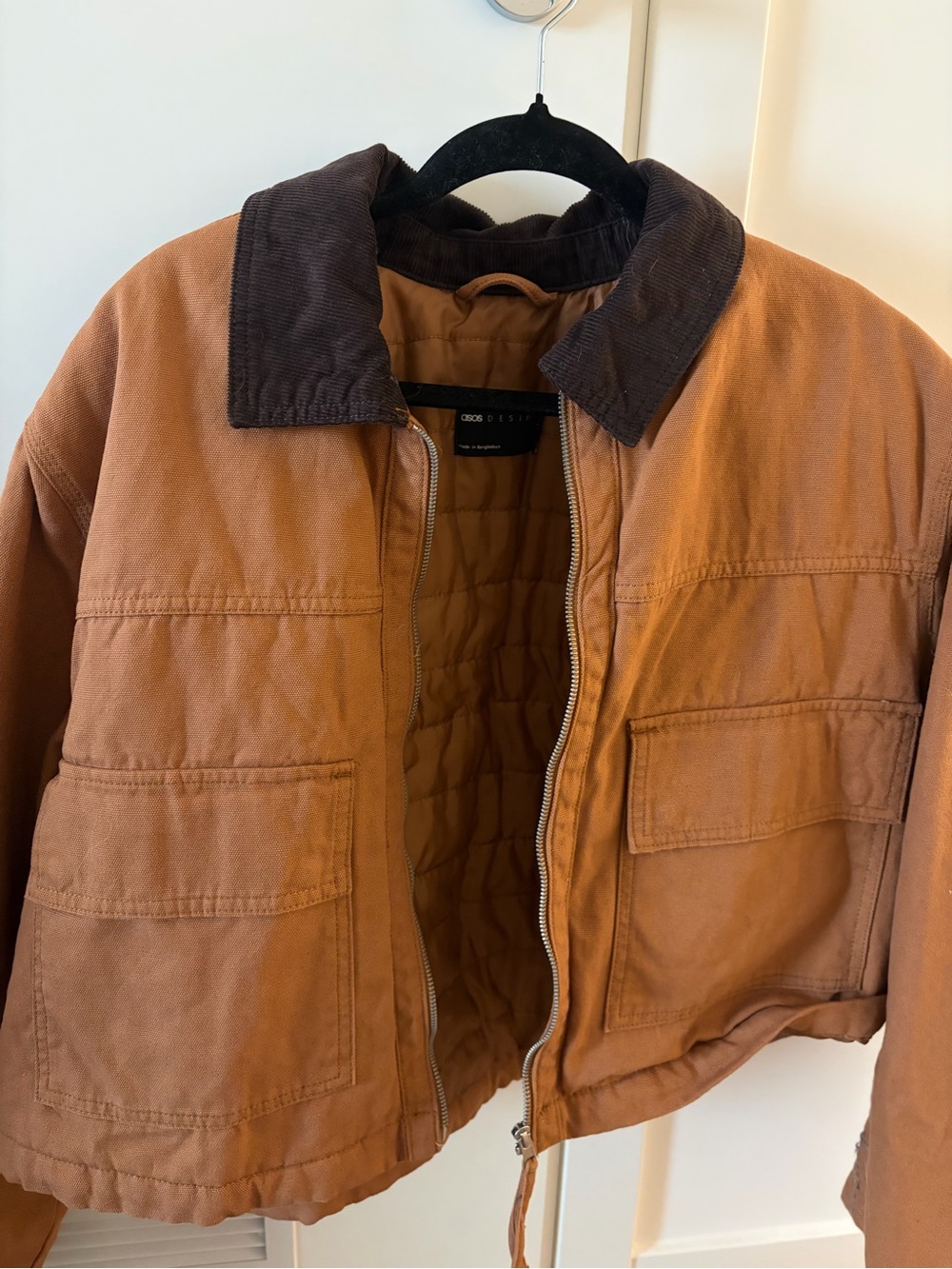 ASOS Brown Work Jacket with Dark Cord Collar